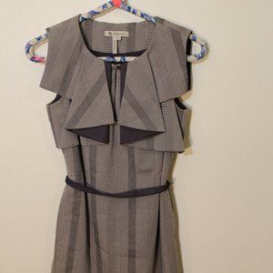 Pleated, Striped Grey Cotton Dress, BCBGeneration Brand